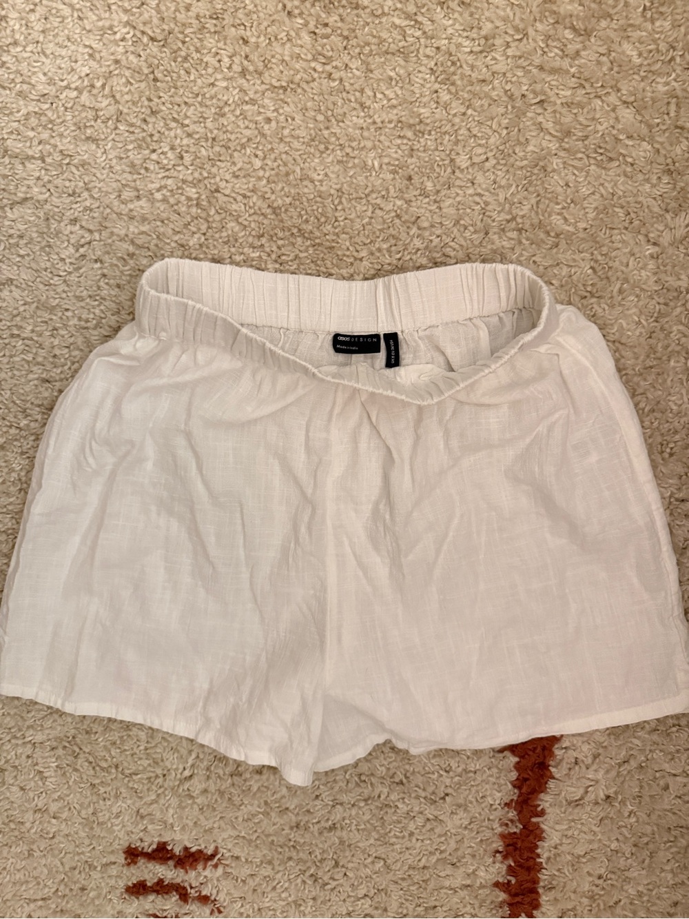 ASOS White Lightweight Linen-Blend Shorts